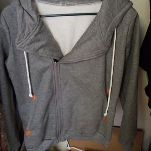 Grey zip up hoodie